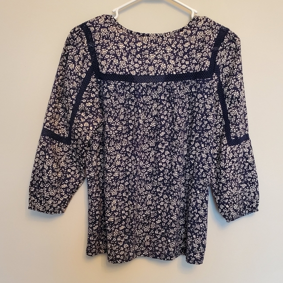 NWT Lucky Brand Floral Print Peasant Top Sm - Picture 3 of 4